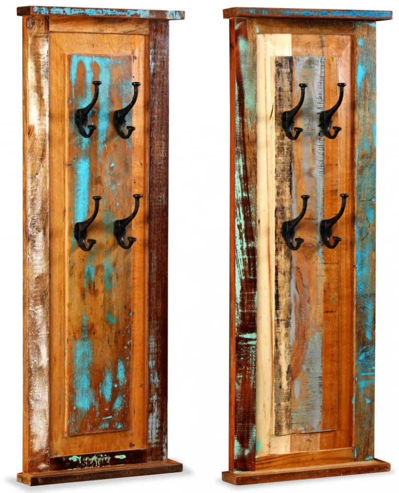 2 db tömör újrahasznosított fa ruhafogas 38 x 100 cm
