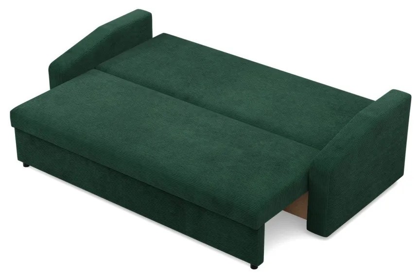 Zeus kanapéágy, kordbársony, bonell töltet, döntött kartámasz, zöld