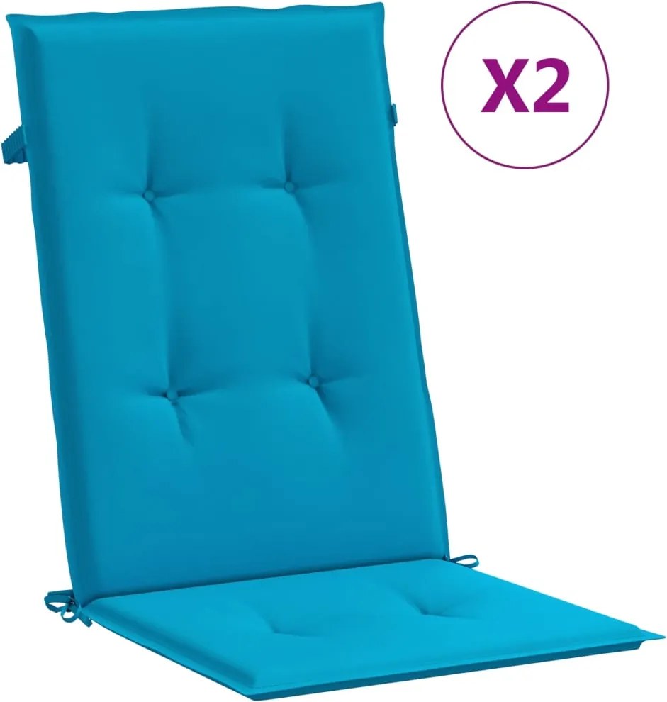 vidaXL 2 db kék szövet kerti magas háttámlájú székpárna 120x50x3 cm