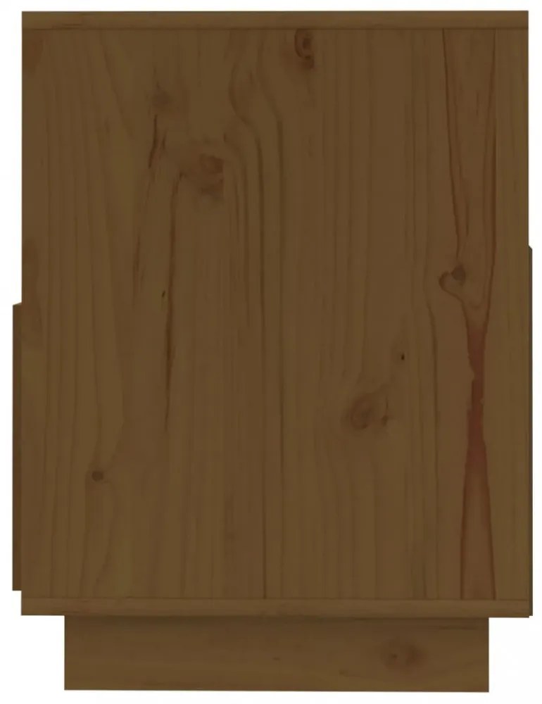 mézbarna tömör fenyőfa TV-szekrény 140x37x50 cm