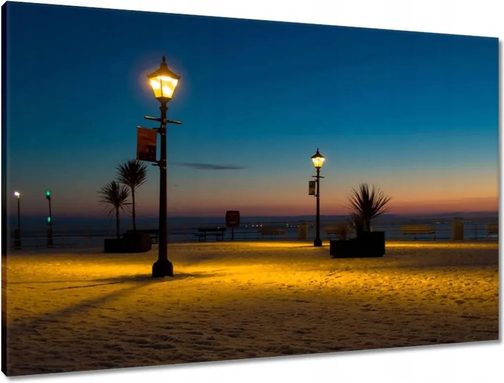 Vászonkép 90x60 Lámpások a tengerparton