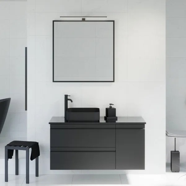 BATH DELUXE 01-080-05-02-00 - Fürdőszoba tükör BORGSTED 80x80 cm fekete