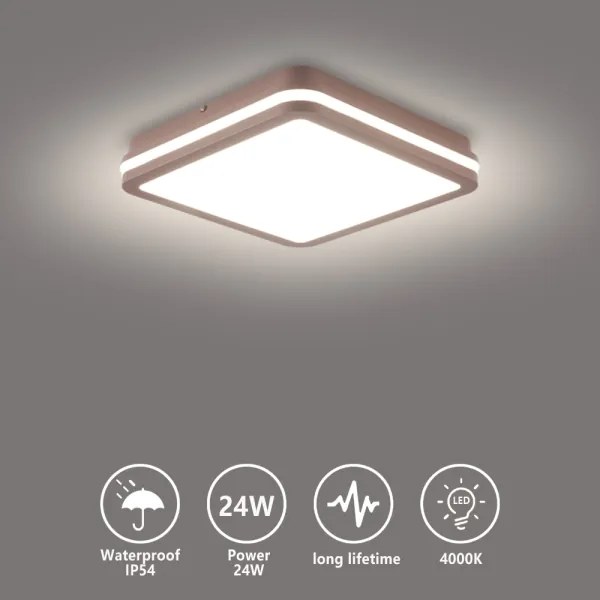Brilagi -LED Kültéri mennyezeti lámpatest BENE LED/24W/230V 26x26 cm barna IP54
