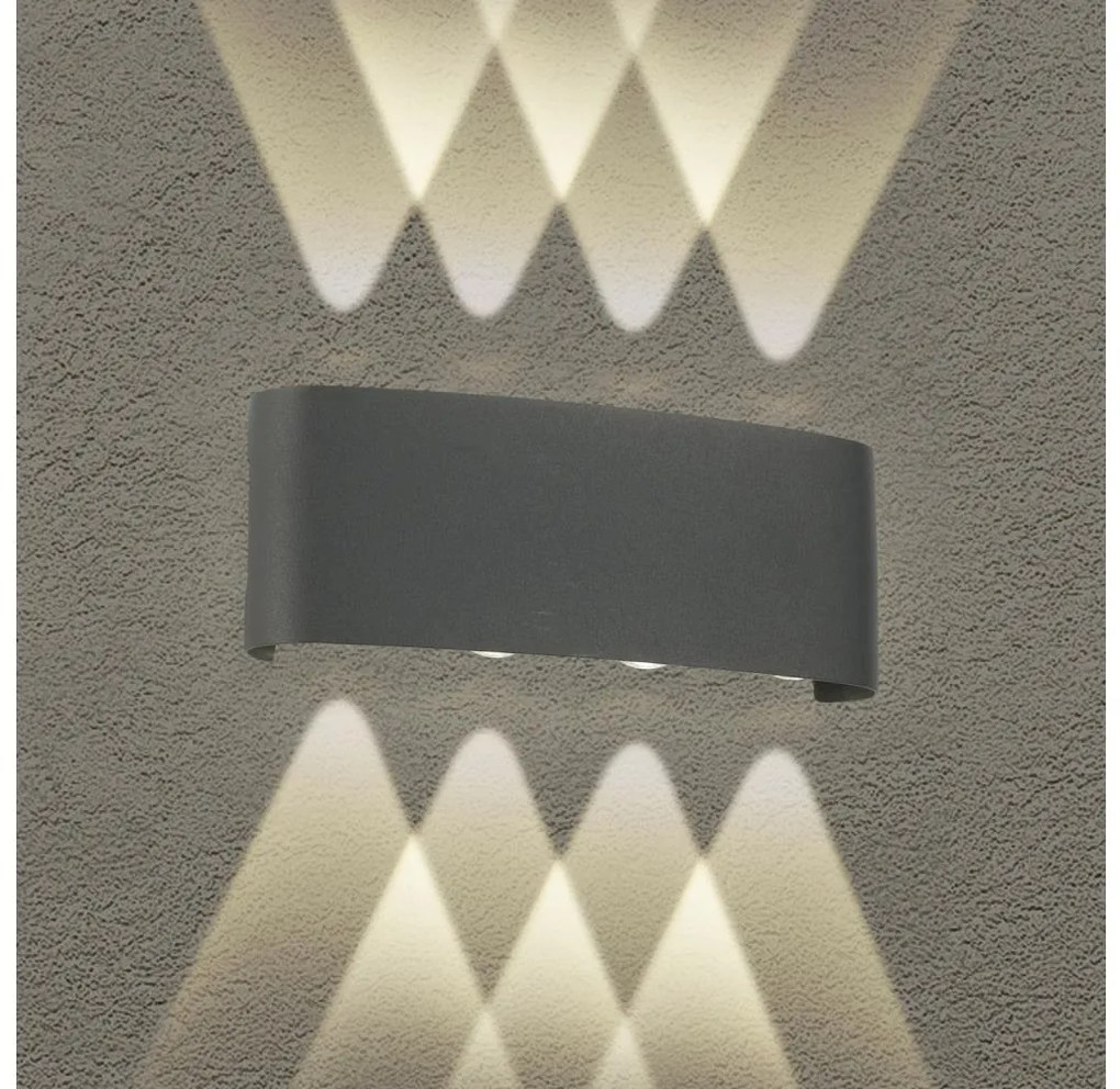 Brilagi - FLAREBOX LED/8W/230V kültéri fali lámpa, antracit, IP65