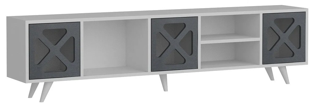 TV szekrény Sinef - White , Anthracite