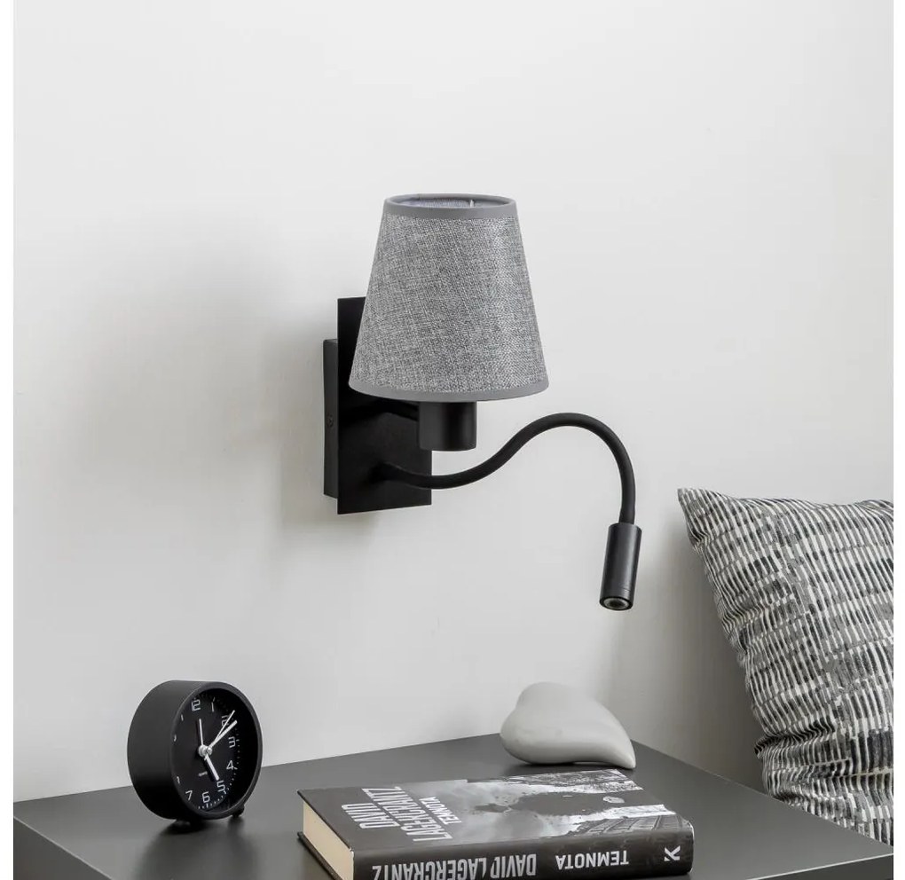 Brilagi - LED Fali lámpa NUBILA 1xE27/25W/230V + LED/3W fekete/szürke