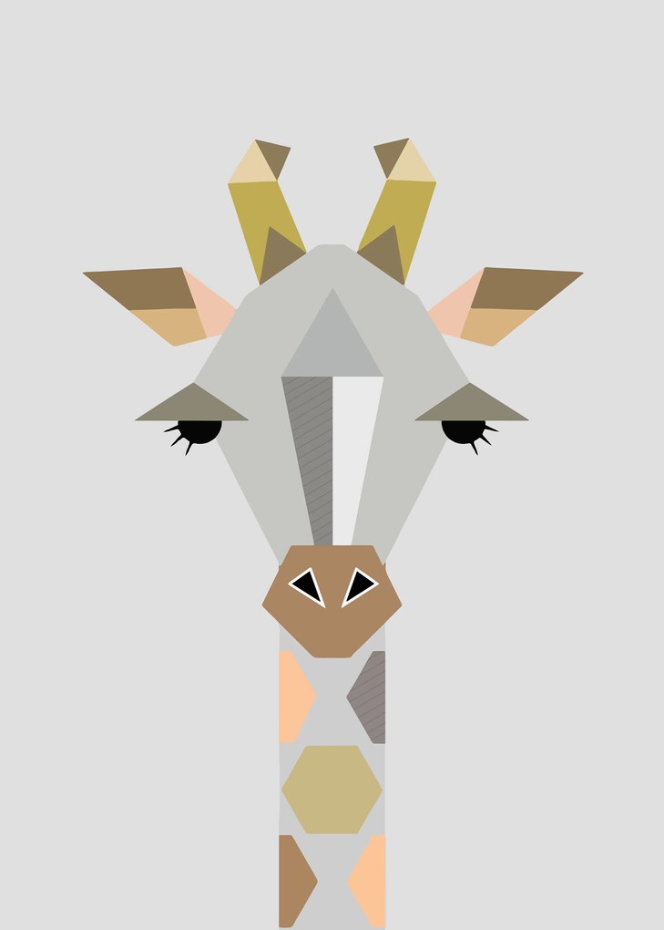 Gyerek festmény - Geometriai Zsiráf 50 x 40 cm