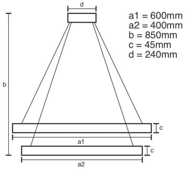 LED állítható fényerejű csillár kábellel LED/120W/230V 3000-6500K + DO