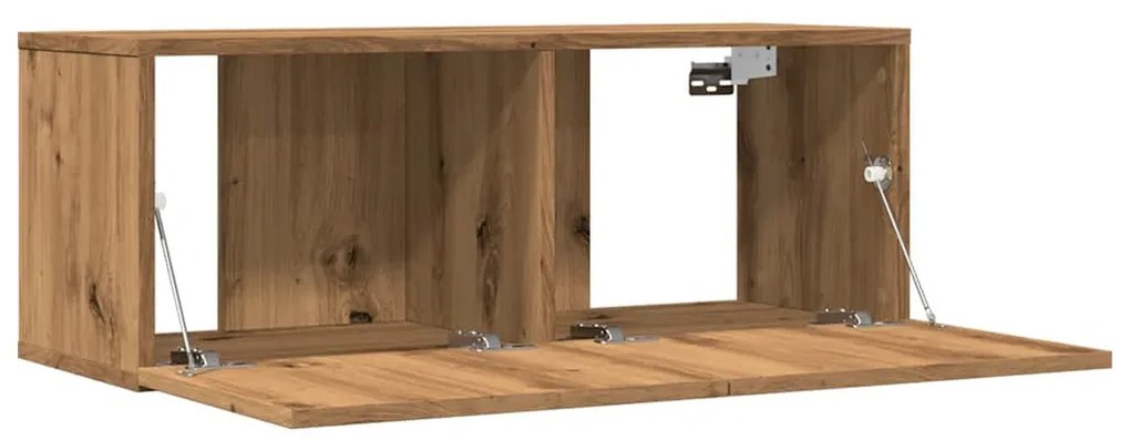 2 db kézműves tölgy falra szerelhető TV-szekrény 80x30x30 cm