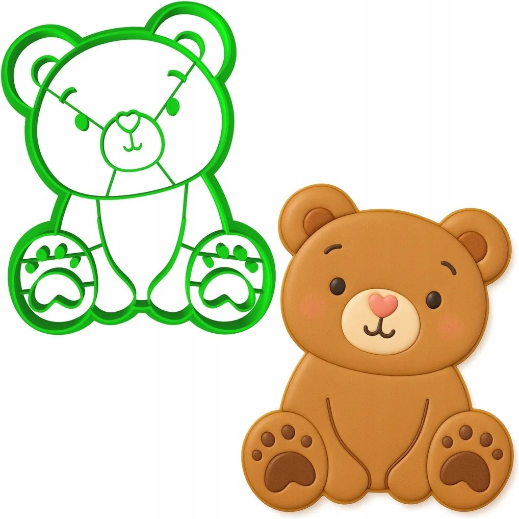 Karácsonyi Forma Karácsonyi lyukasztó maci 10cm