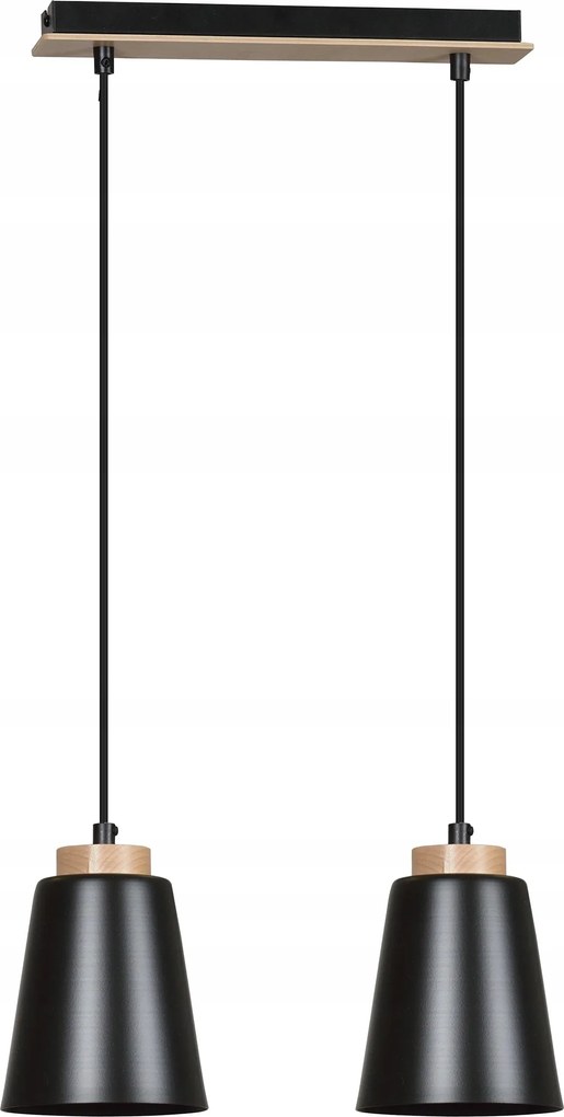 Bolero dupla lámpa fekete, skandináv fa nagyszobába