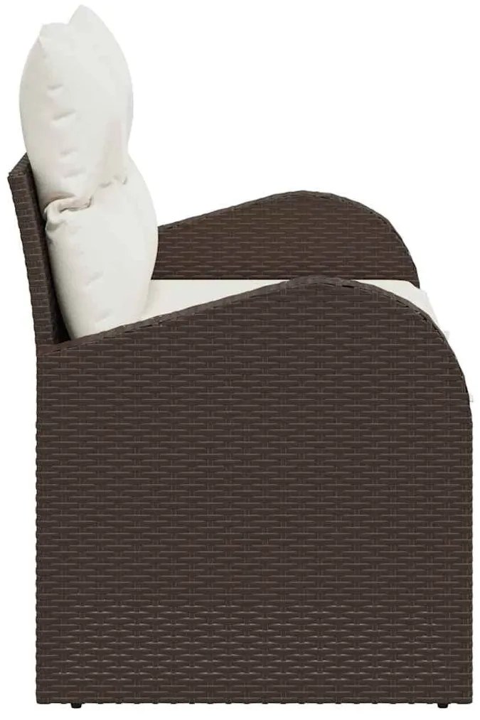 Kerti kanapé párnával Barna 124 x 62 x 69 cm polirattan
