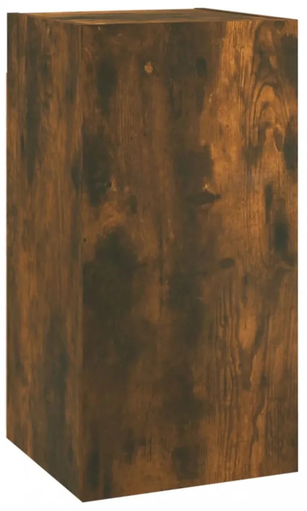 2 db füstös tölgy színű szerelt fa TV-szekrény 30,5x30x60 cm