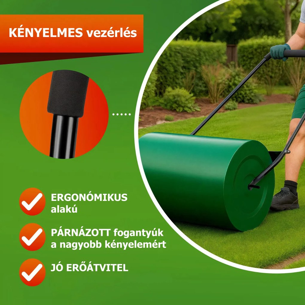 FARMER fűhengerező, 57cm, zöld Jurhan
