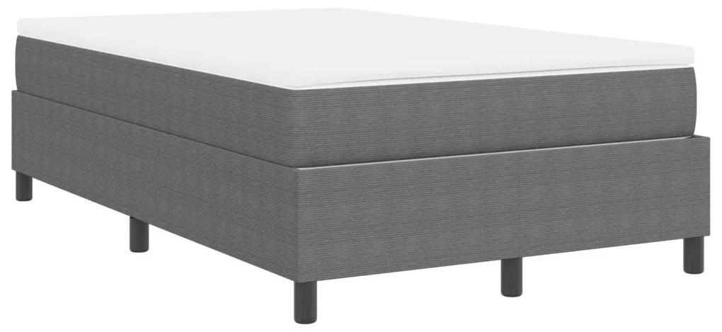 Box Spring Ágy Matrac Világosszürke 120x200 cm Kordbársony Anyag