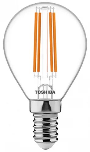 LED lámpa , égő , izzószálás hatás , filament , E14 foglalat , 4.5 Watt , dimmelhető , meleg fehér , TOSHIBA , 5 év garancia