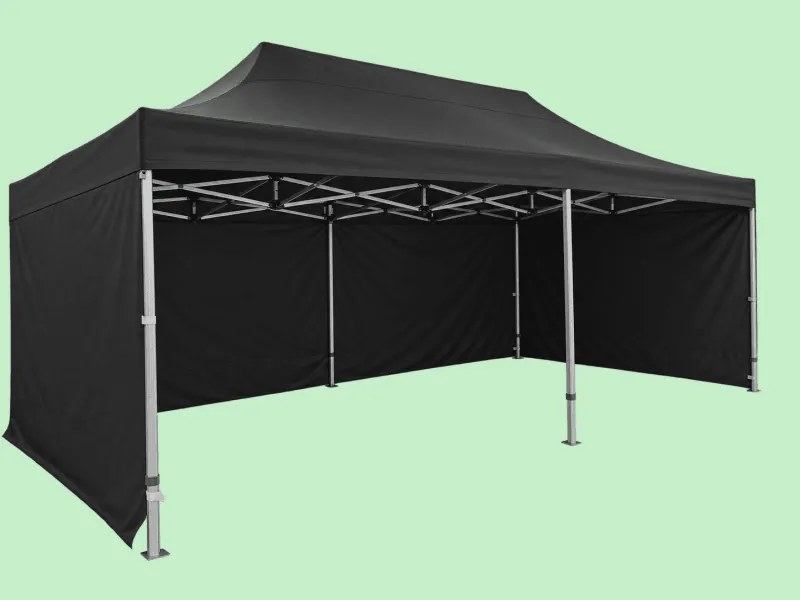 Party sátor 8 × 4 m PROFI HEXA, Fekete