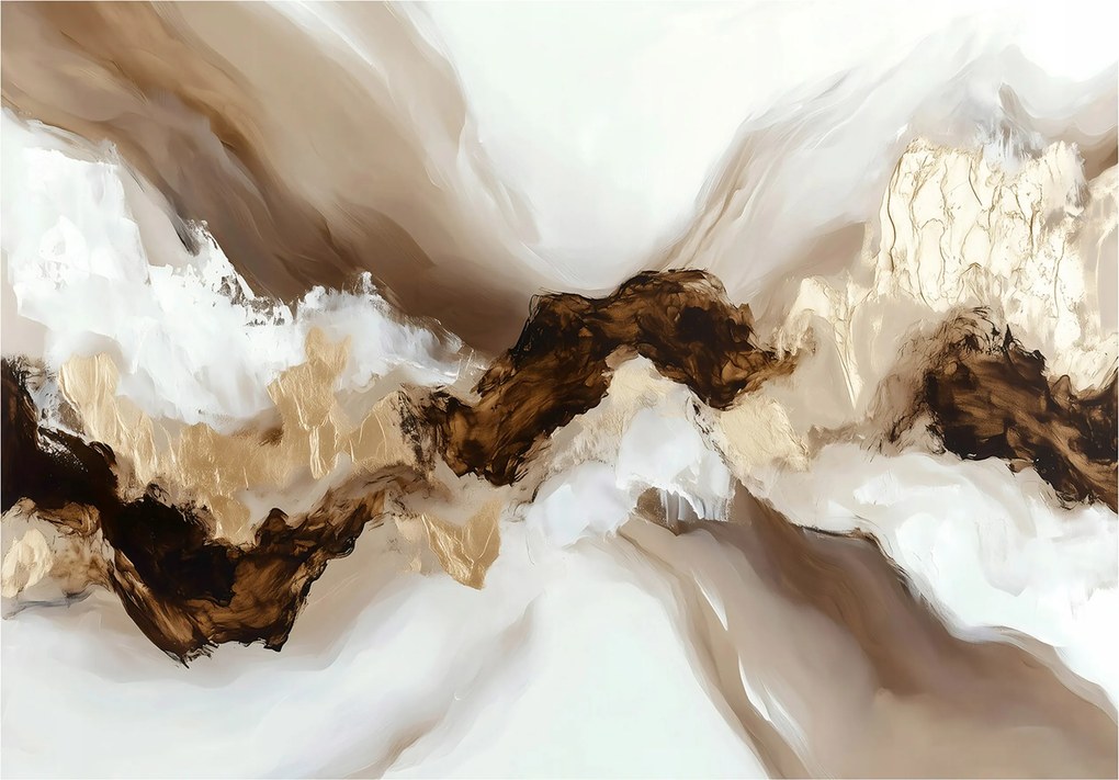 Vinil Tapéta Flizelin Márvány Absztrakt Bézs Barna 368x254