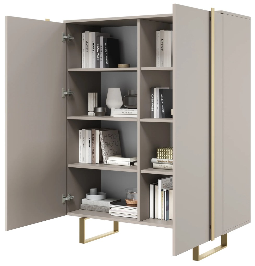Verica komód 120 cm - kasmír / arany lábak