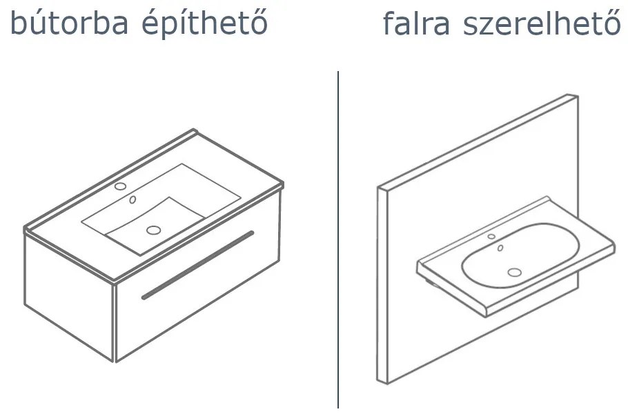 CeraStyle SHARP - BAL CSAPLYUKAS - porcelán mosdókagyló - 50 x 25 cm