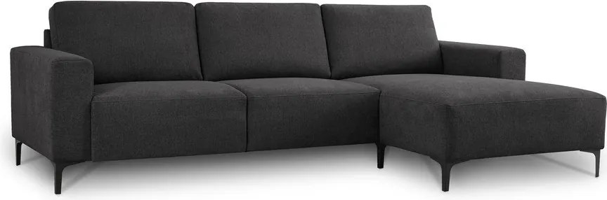 Antracitszürke zsenília sarokkanapé (jobb oldali-heverő résszel) Fabian – Scandic