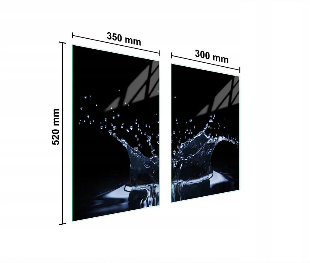 Üveg Konyhai Védőlap 65x52 Víz