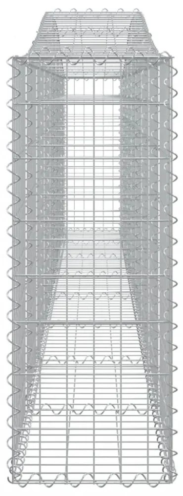 vidaXL 10 db íves horganyzott vas gabion kosár 400x30x80/100 cm