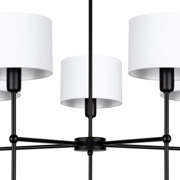 Rúdon függő csillár MADELA 5xE14/40W/230V fehér/fekete