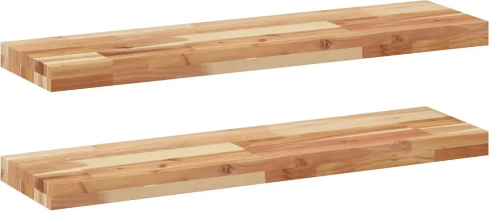 vidaXL 2 db olajbevonatú tömör akácfa függőpolc 100 x 20 x 4 cm