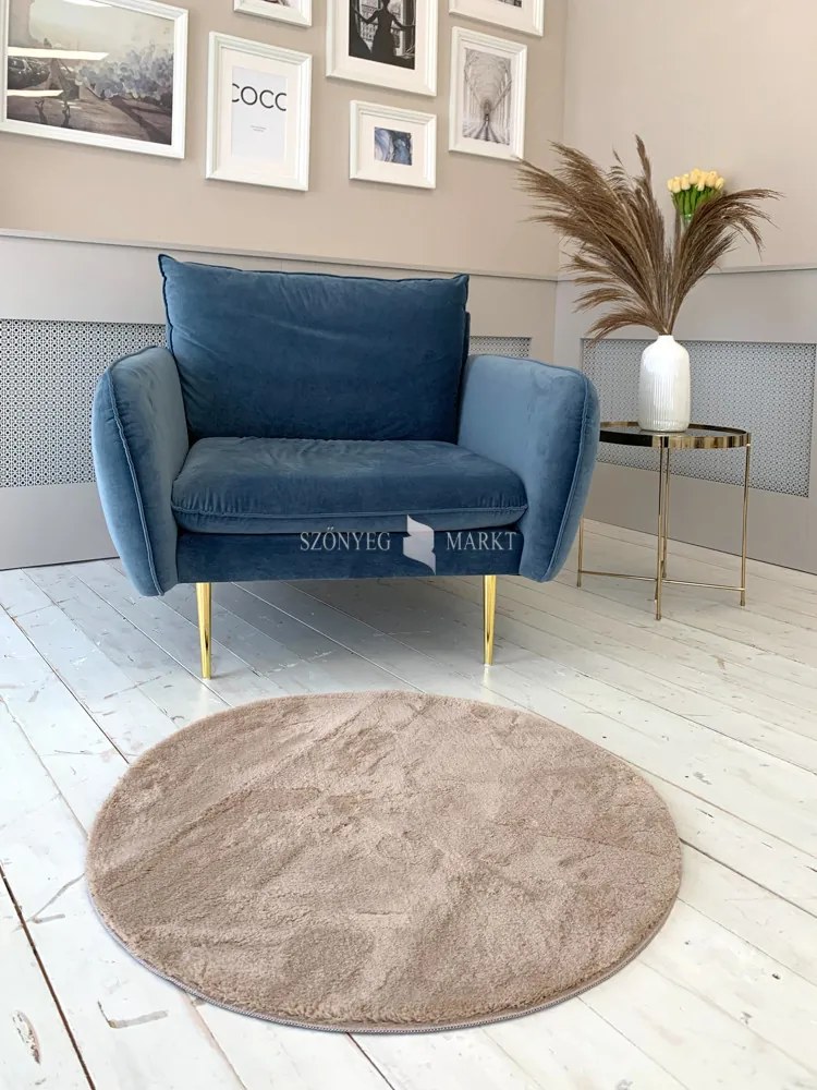 Royal Shaggy kerek Szőnyeg 252 Sötét bézs 67x67