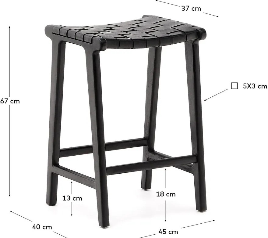 Fekete mahagóni fa bárszék Calixta – Kave Home