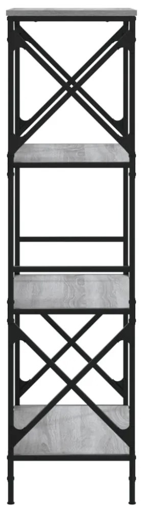 4 szintes szürke sonoma szerelt fa könyvespolc 59 x 35 x 132 cm