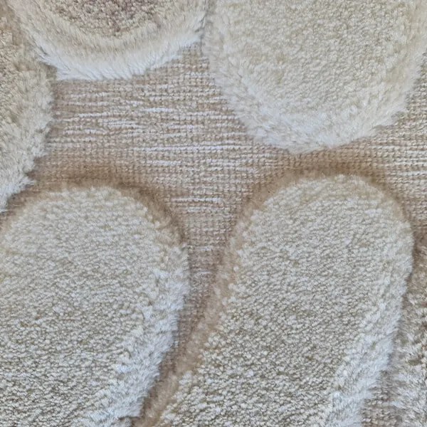 Főnix 3D Szőnyeg Dombornyomott Virágmintás Bézs