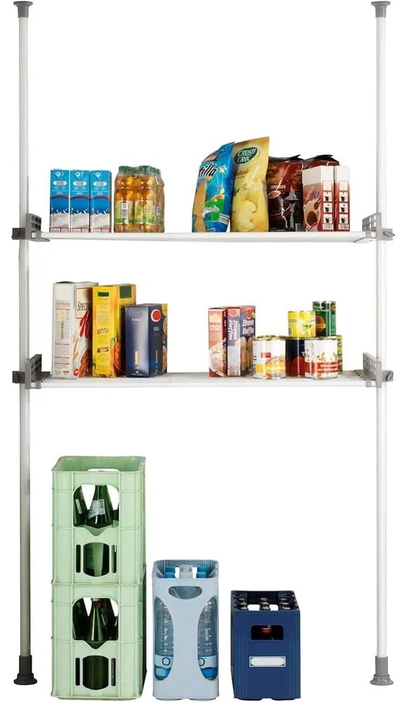 Fehér fém fürdőszobai polcos állvány 120x300 cm Herkules – Wenko