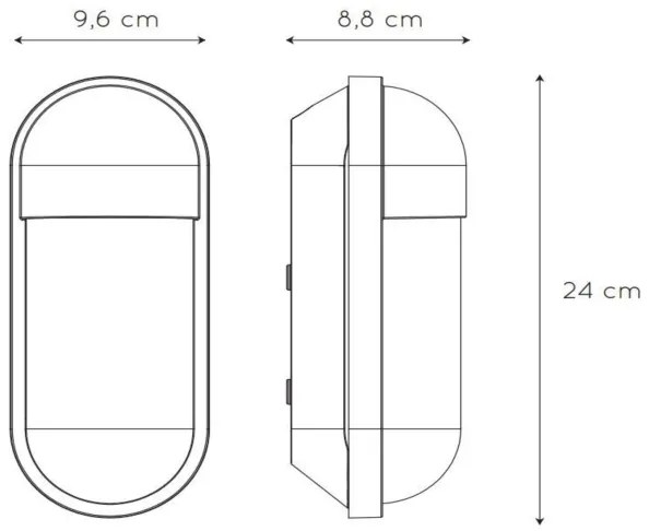 Lucide 29897/01/31 - Kültéri fali lámpa CAPSULE 1xE27/15W/230V IP54
