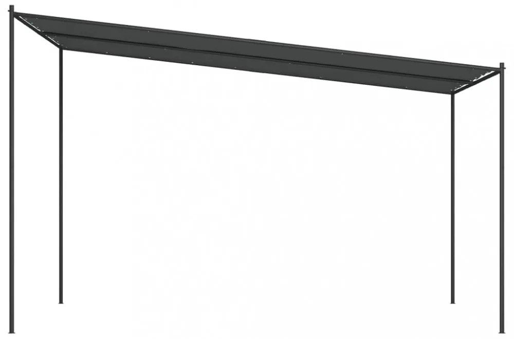 antracitszürke szövet és acél pavilon 4 x 4 m 180 g/m²