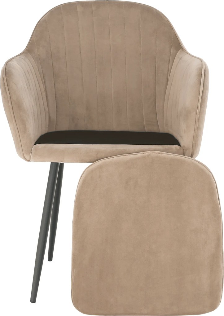 Dizájnos fotel, szürkésbarna Taupe Velvet anyag, ZIRKON