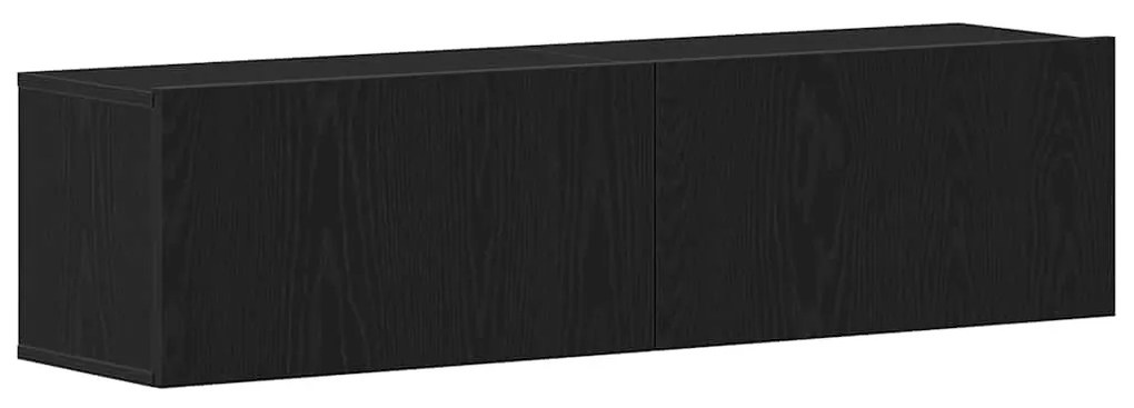 fekete tölgy színű szerelt fa TV-szekrény 120x30x30,5 cm