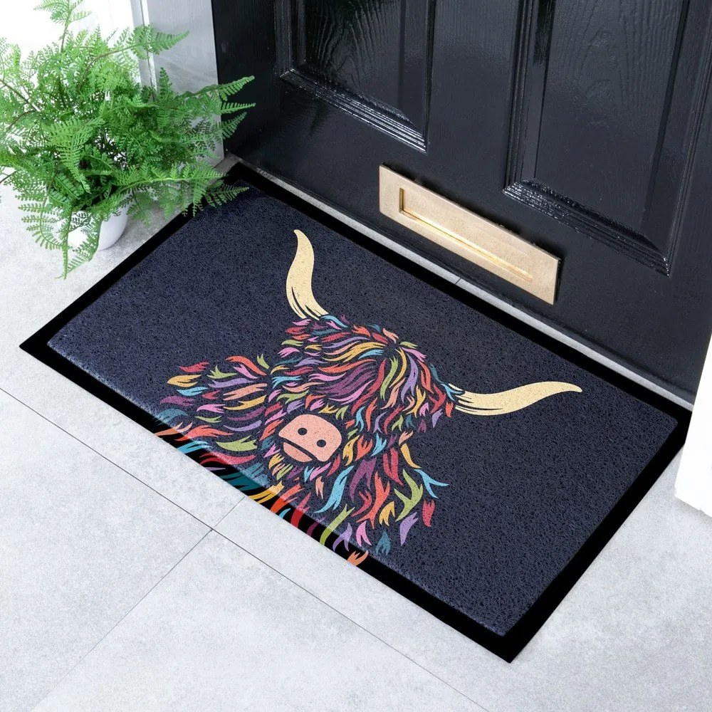 PVC lábtörlő 40x70 cm Highland Cow – Artsy Doormats