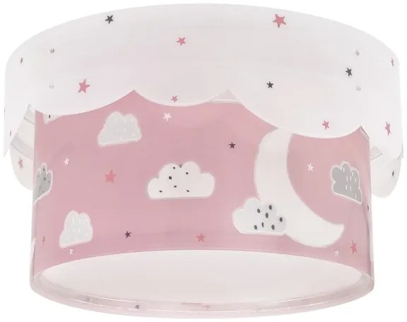 Dalber 61236S - Gyermek mennyezeti lámpa MOON 2xE27/60W/230V rózsaszín