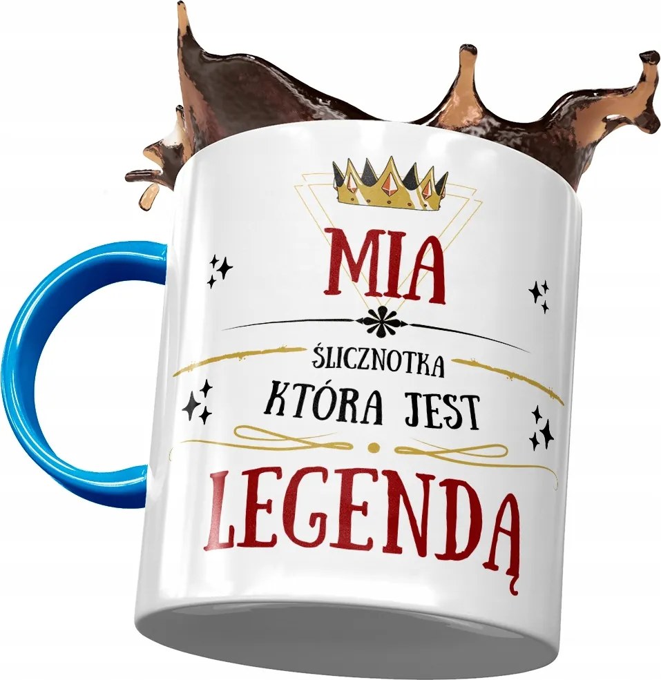 Kék Bögre Mia Feleség Barátnő Ajándék Nyomtatott Fotóval