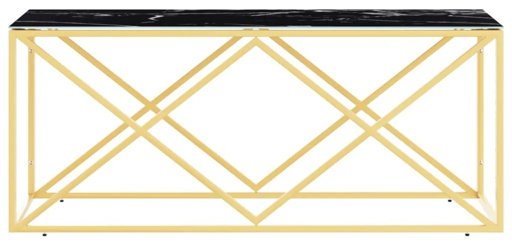 Üveg és rozsdamentes acél dohányzóasztal 110x45x45 cm