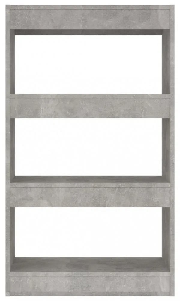 betonszürke szerelt fa könyvszekrény/térelválasztó 60x30x103 cm