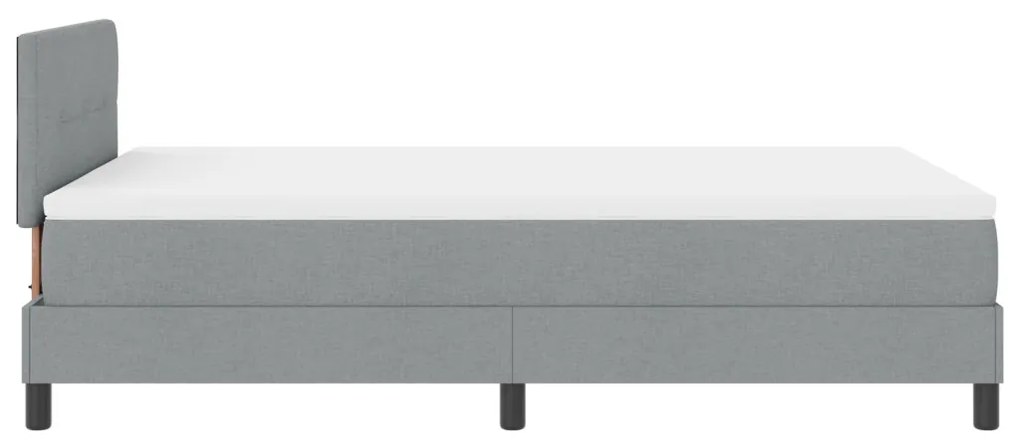 Box Spring Ágy matraccal világosszürke 120x190 cm szövet