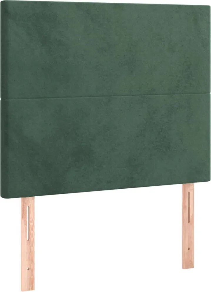 sötétzöld bársony fejtámla 90x5x118/128 cm