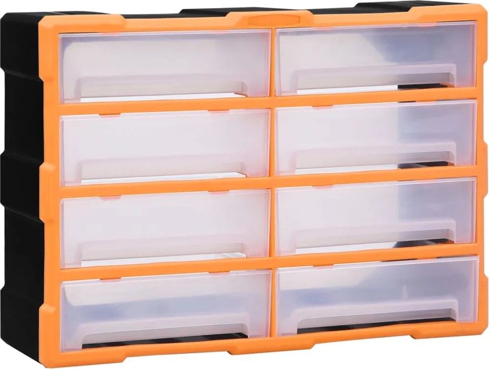 vidaXL többfiókos tároló 8 nagy fiókkal 52 x 16 x 37 cm