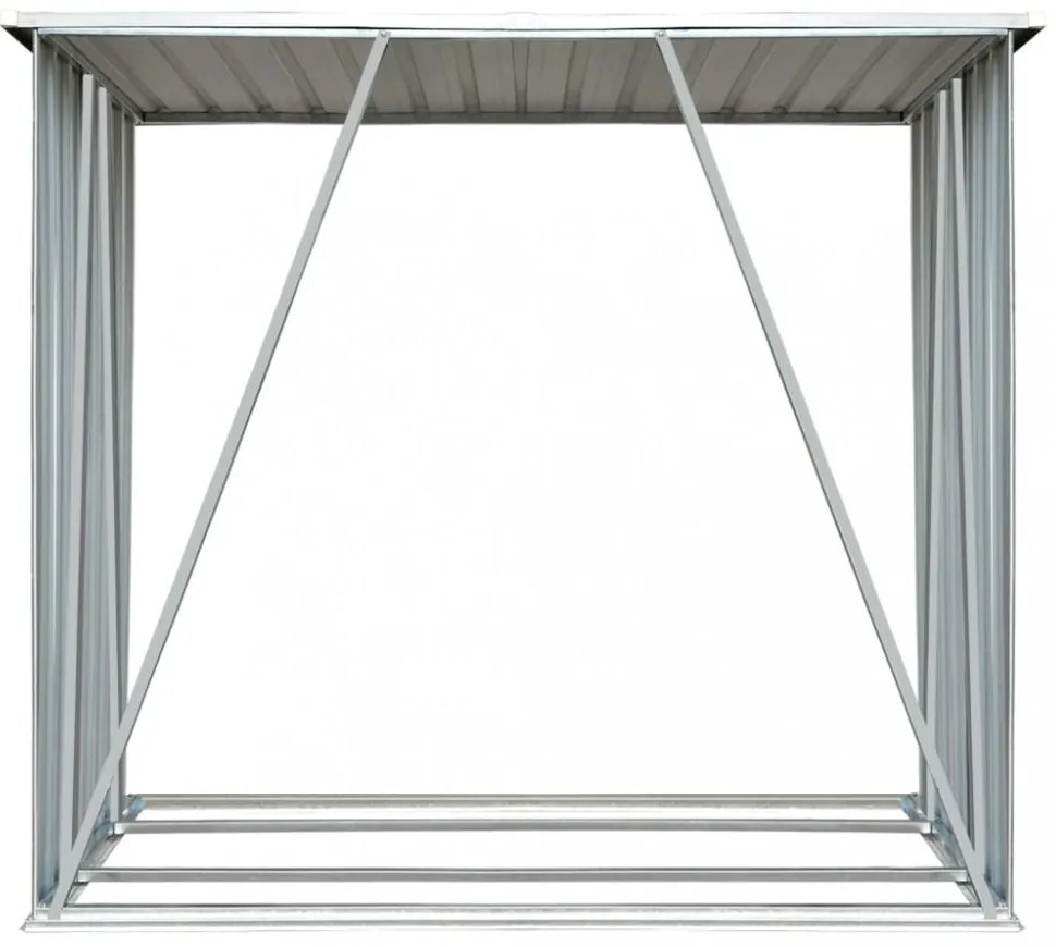 barna horganyzott acél kerti tűzifatároló 163 x 83 x 154 cm