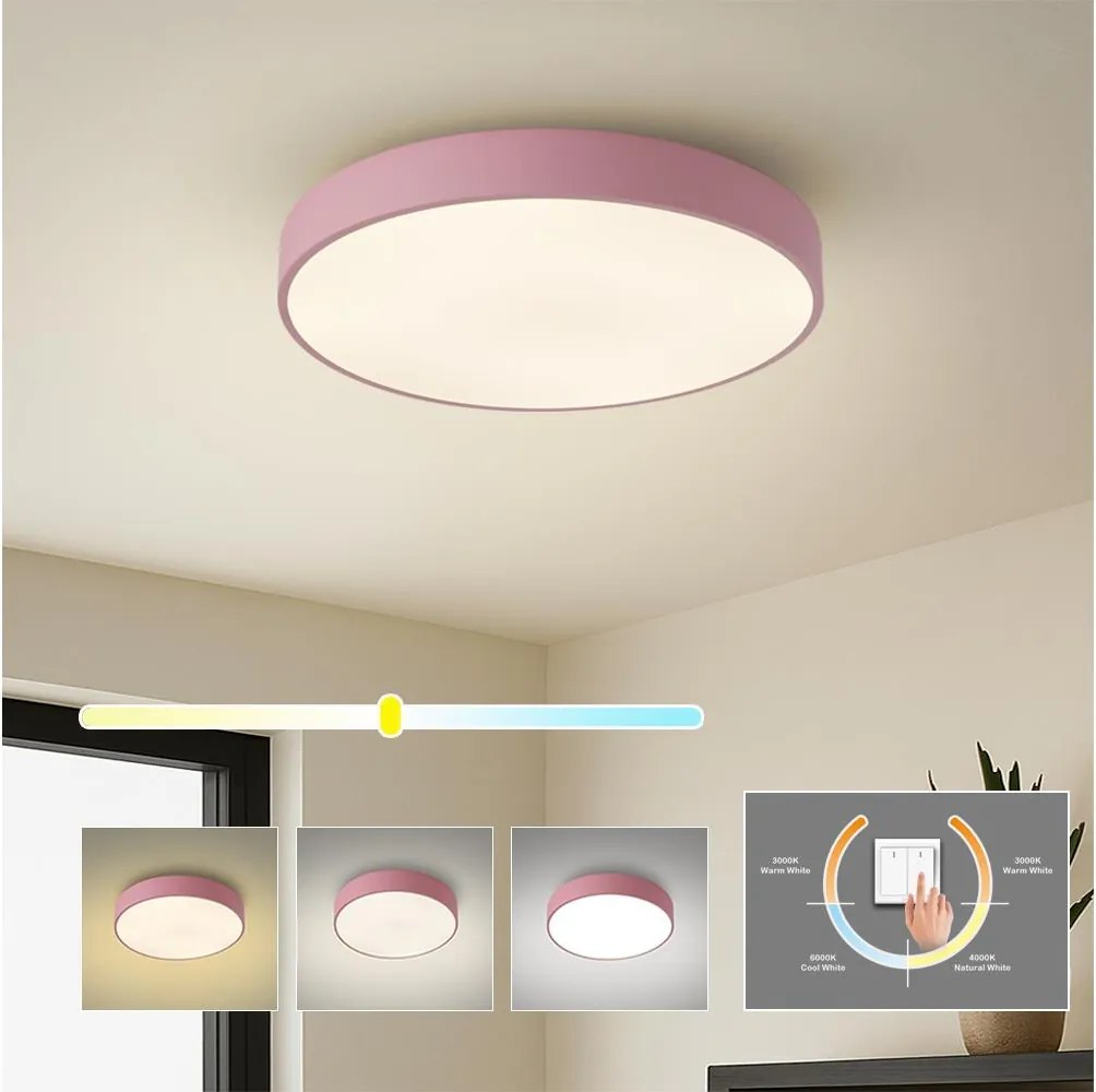 Brilagi - LED mennyezeti lámpa POOL LED/48W/230V 3000/4000/6000K 40 cm rózsaszín