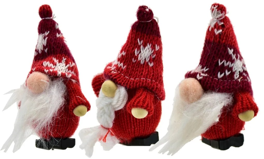 Karácsonyi díszek készlet Kötő törpék, 3 db