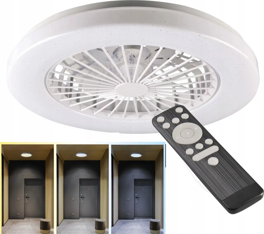 Ventilátor Mennyezeti Ventilátor Led Lámpa 63W Cct Színmemória Távirányító 50CM